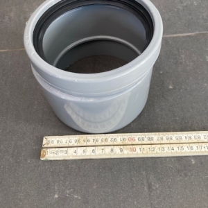 PVC verloopstuk 125mm spie x 110mm manchet excentrisch